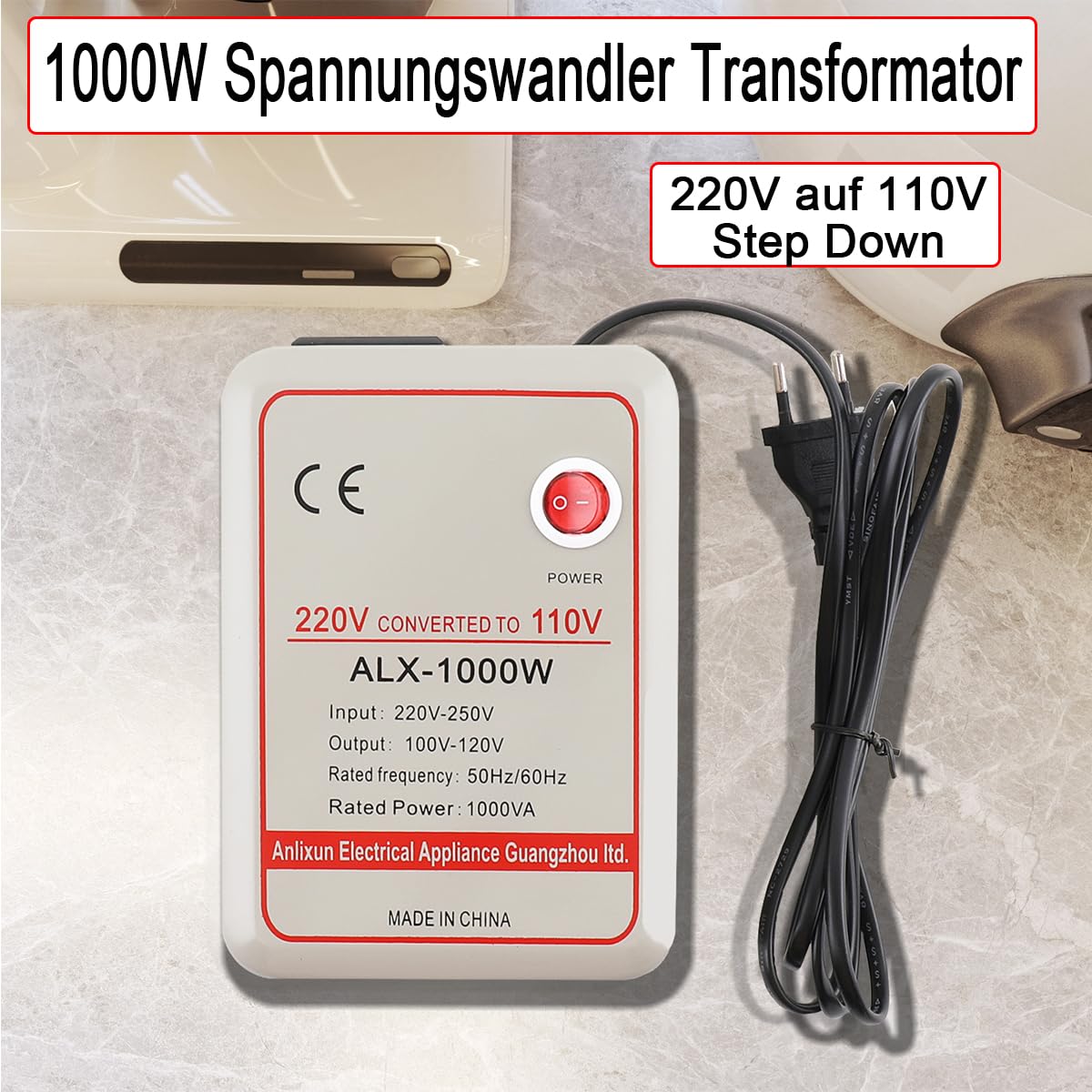 Trasformatore di tensione da 1000 W, 220 V a 110 V, convertitore trasformatore, convertitore 1000 VA step down