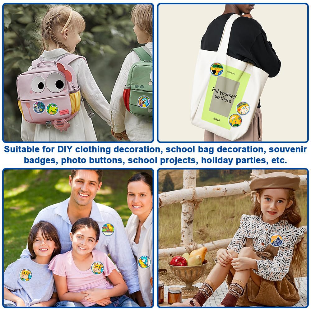 RXKFIGX 30 PCS Acrylic Button Clear Badges 60mm Badge Making Kit For Kids Clear Button Badges Set With Pin Blank Button Picture Custom Design For DIY Making Craft Supplies Christmas Festival Gift - View #10