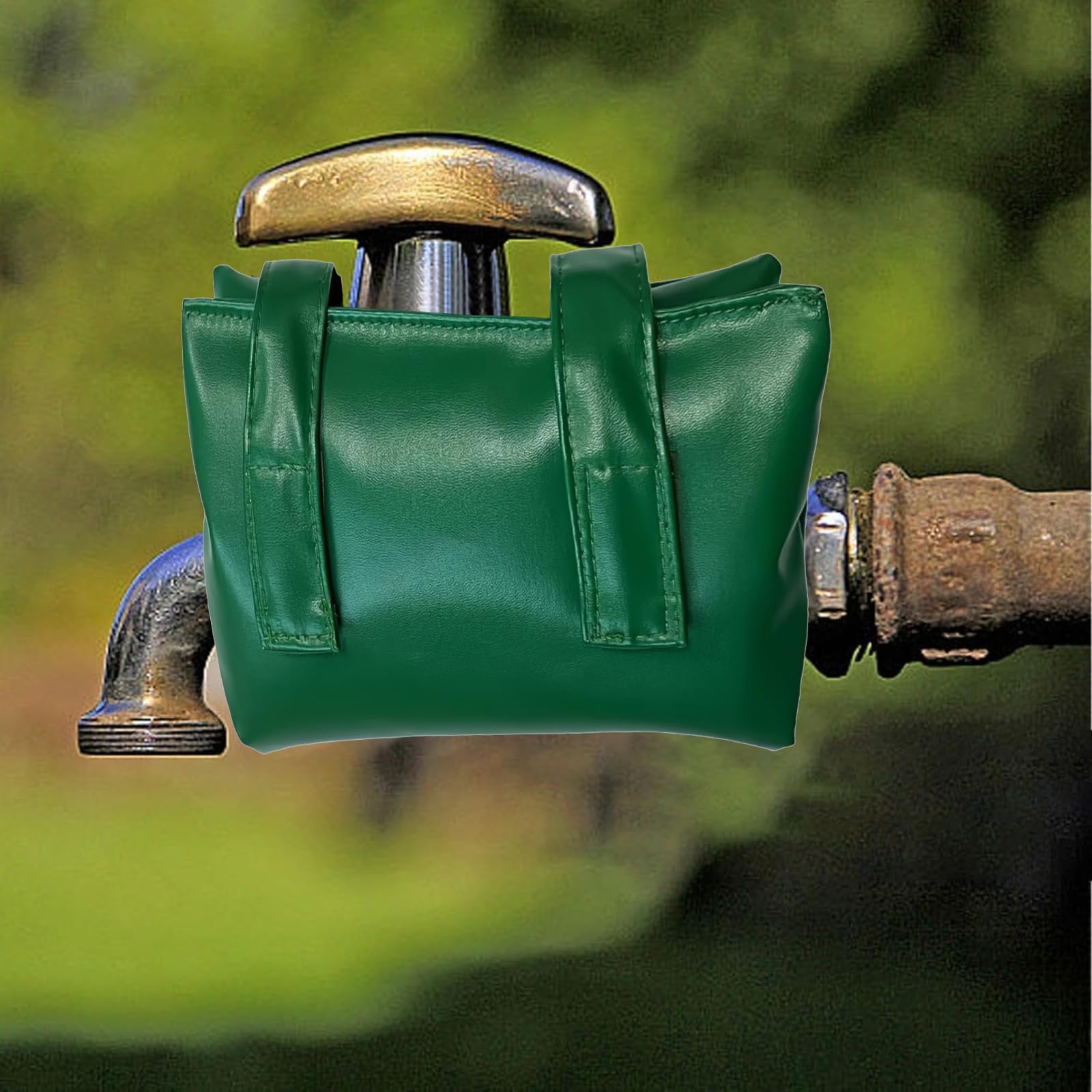 POPOYU 2 Coperture Per Rubinetto Esterno Invernali, Isolate E Impermeabili, Antigelo, Protezione Dal Freddo Per Giardino (Nero/Verde)