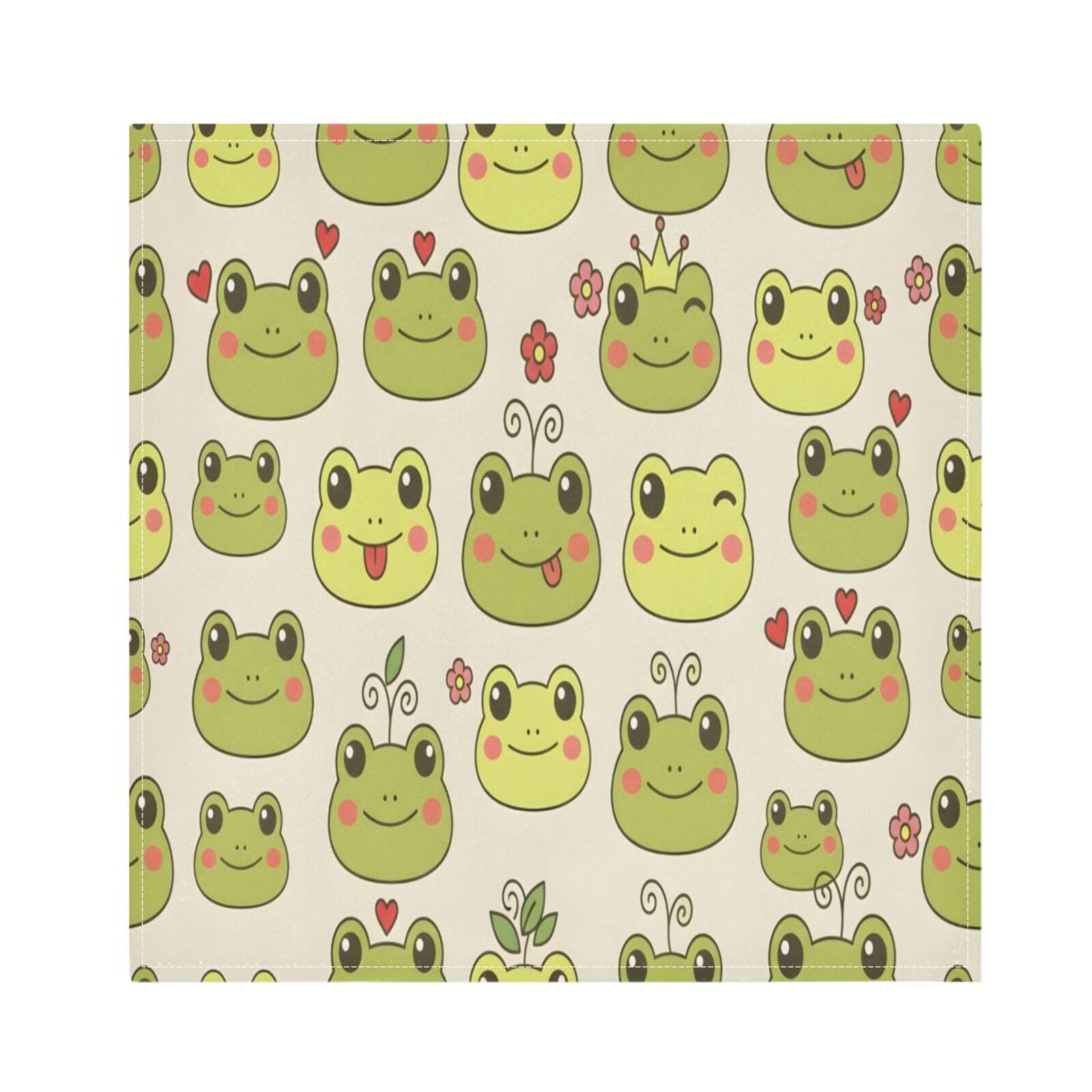 Ttgoth Frogs Cloth Napkin Set of 4 Washable & Reusable Dinner Napkins for Dining Table, Banquets, Wedding, Party, 50x50 cm