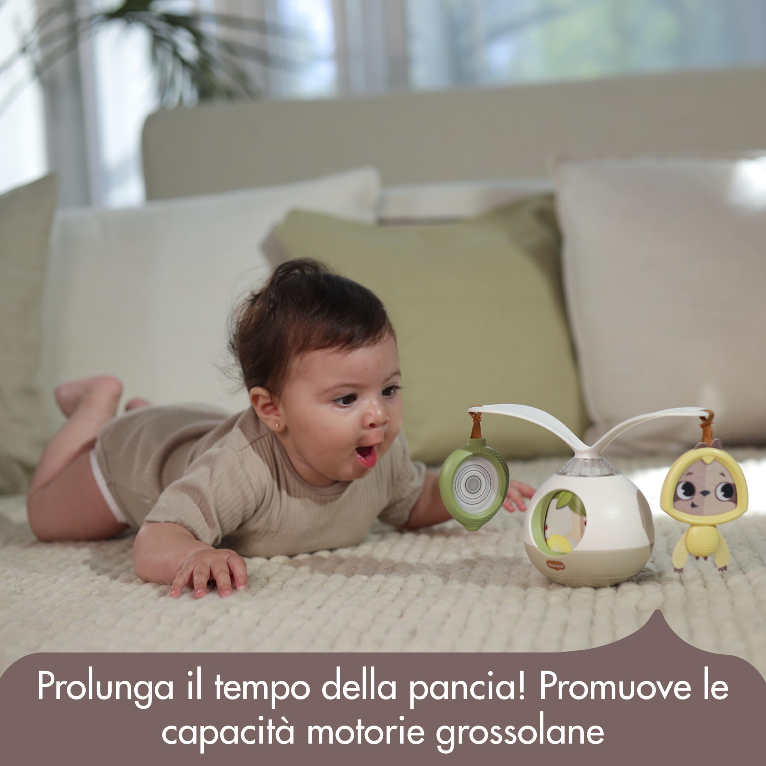 Tiny Love 2-in-1 Tummy Time Musical Mobile, Giostrina Neonato con Musica & Luci che Ruota a 360°, 0+ Mesi, per Passeggino Neonato, Giostrina musicale, 3 Modalità Musica e Suoni, Boho Chic