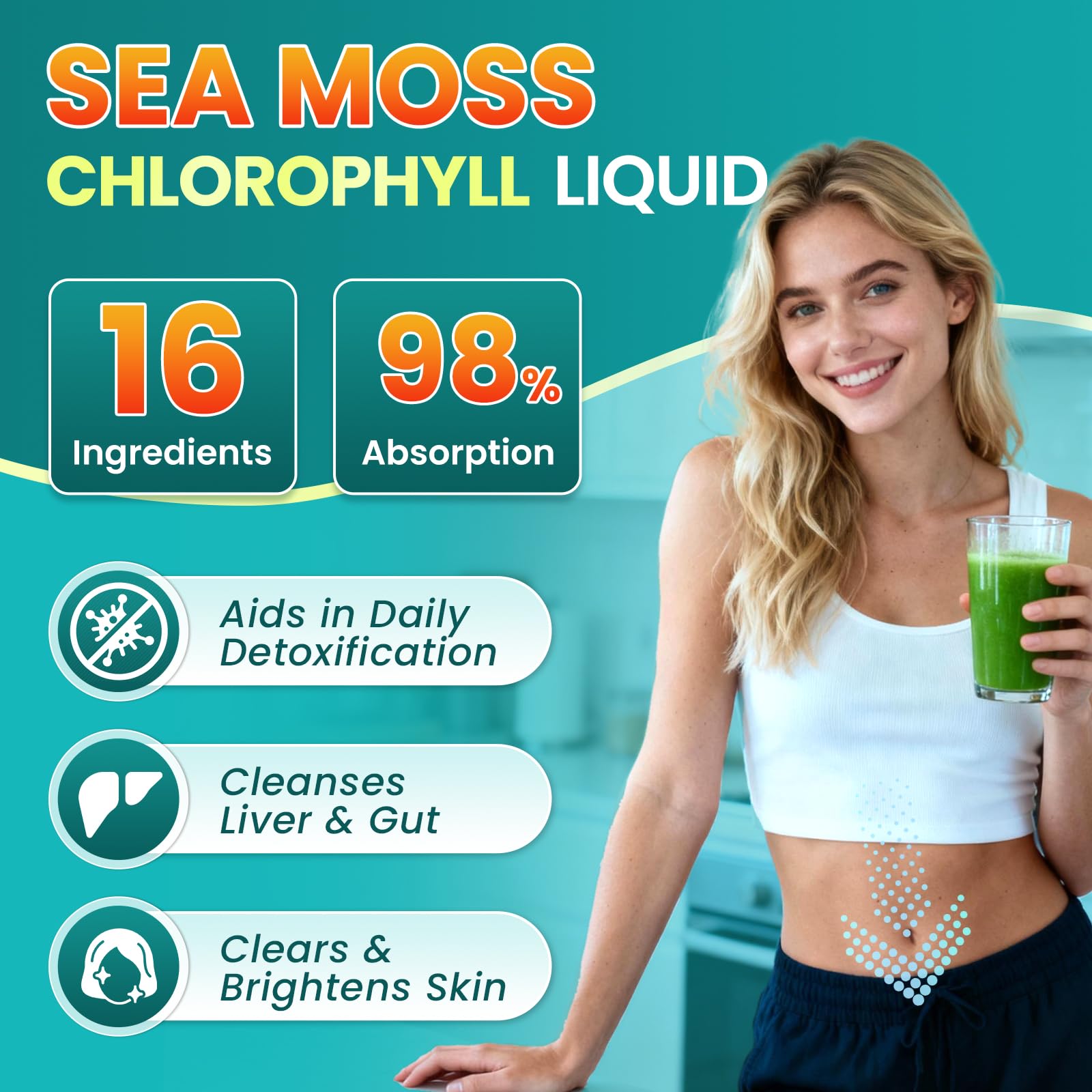 Sea Moss Drops - Irish Sea Moss Liquid Chlorophyll, Black Seed, Ashwagandha — Amazon image 3