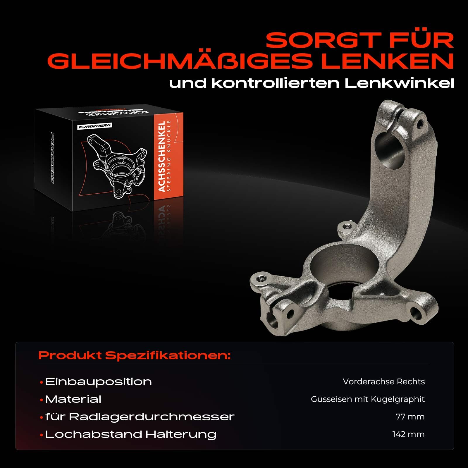 Frankberg Achsschenkel Radlagergehäuse Vorne Rechts Kompatibel mit Grand Scénic II JM0/1 1.6L 2004-2006 M.e.g.a.n.e II BM0/1 CM0/1 1.9L 2002-2009 Replace# 8200297033