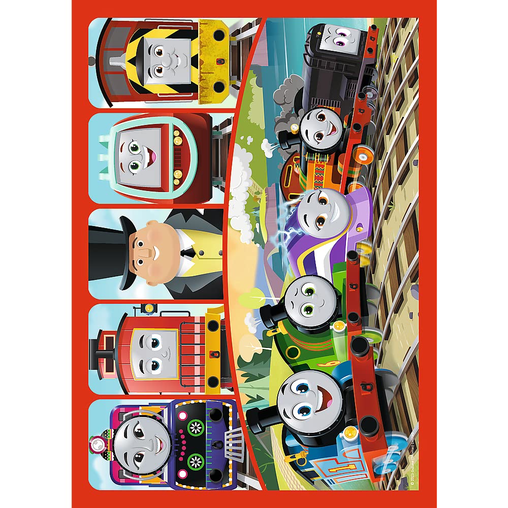 Trefl Primo - Thomas & Friends, I Giochi di Tom - 3 in 1: Puzzle con 15 Pezzi Extra Large, Gioco da Colorare, Puzzle con i Personaggi Delle Fiabe di Tom