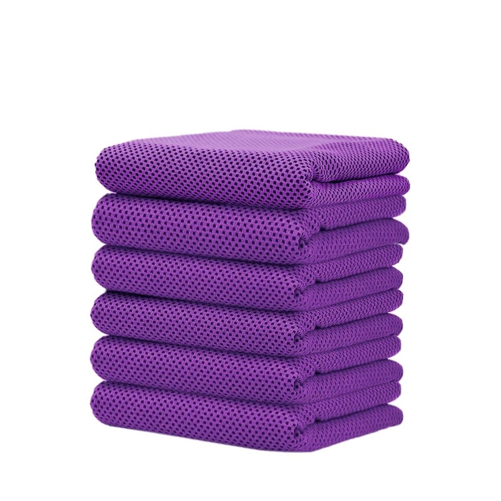 HNULGVI Cooling towel 6Pcs Cooling Towels 90x30cm Soft Breathable Quick-Dry(6 Pcs Purple)