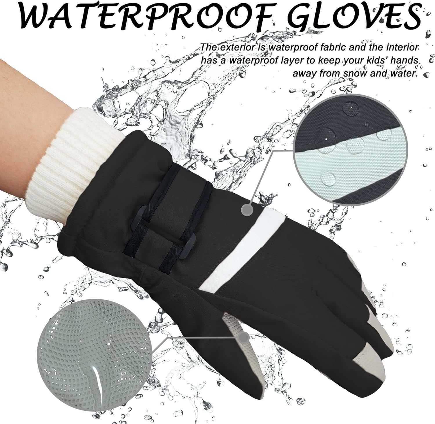 Kids Winter Snow Ski Gloves for Boys Girls Children Snowboard Waterproof Thermal Fleece Gloves for Cold Weather - Image 2