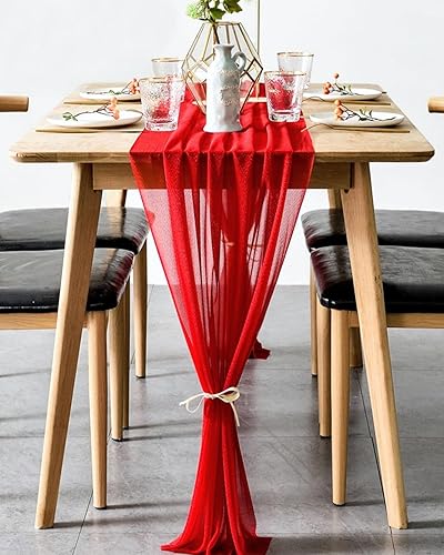 Miniatura 3 de BOXAN Hermoso camino de mesa de 30 x 120 pulgadas para decoración romántica de bodas, despedidas de soltera, baby shower, decoración de mesa para