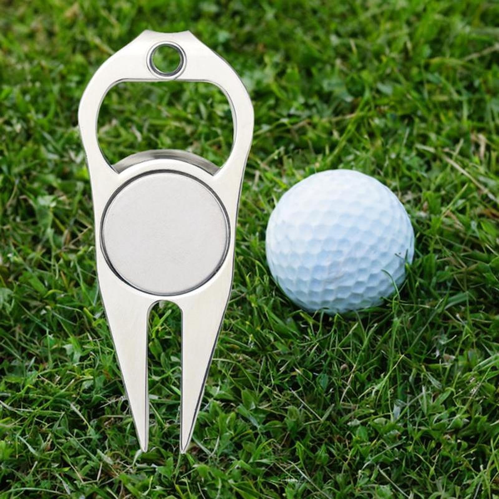 F Fityle Strumento di Riparazione per zolle da Golf in Lega di Zinco, Robusto apribottiglie e forchetta per Pitch