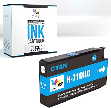 711 Cyan Replacement Ink Cartridge for HP DesignJet T120, T125, T130, T520, T525, T530 Printers
