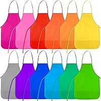 12-Pack Kids Painting Aprons in 12 Colors - Waterproof Stain-Resistant Art Smocks with Pockets for Ages 3-7 Crafts & Painting
