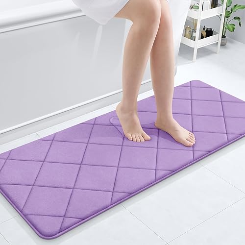 Miniatura 39 de OLANLY Tapete de baño de espuma viscoelástica de 24 x 16 pulgadas, ultra suave y absorbente, lavable a máquina, cómodo tapete de baño para suelo de