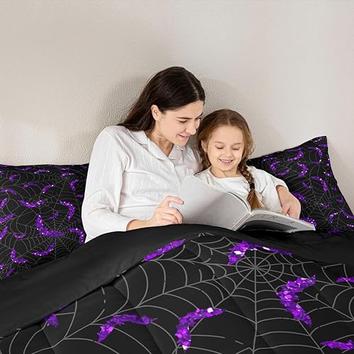 Miniatura 10 de Juego de edredón con temática de Halloween para niños, ropa de cama de 3 piezas para adolescentes, niños y niñas, divertido juego de edredón de