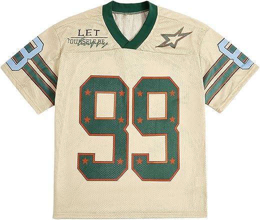 SOLY HUX Mens Jersey Y2k Baggy Shirts Graphic Tees Oversized V Neck...