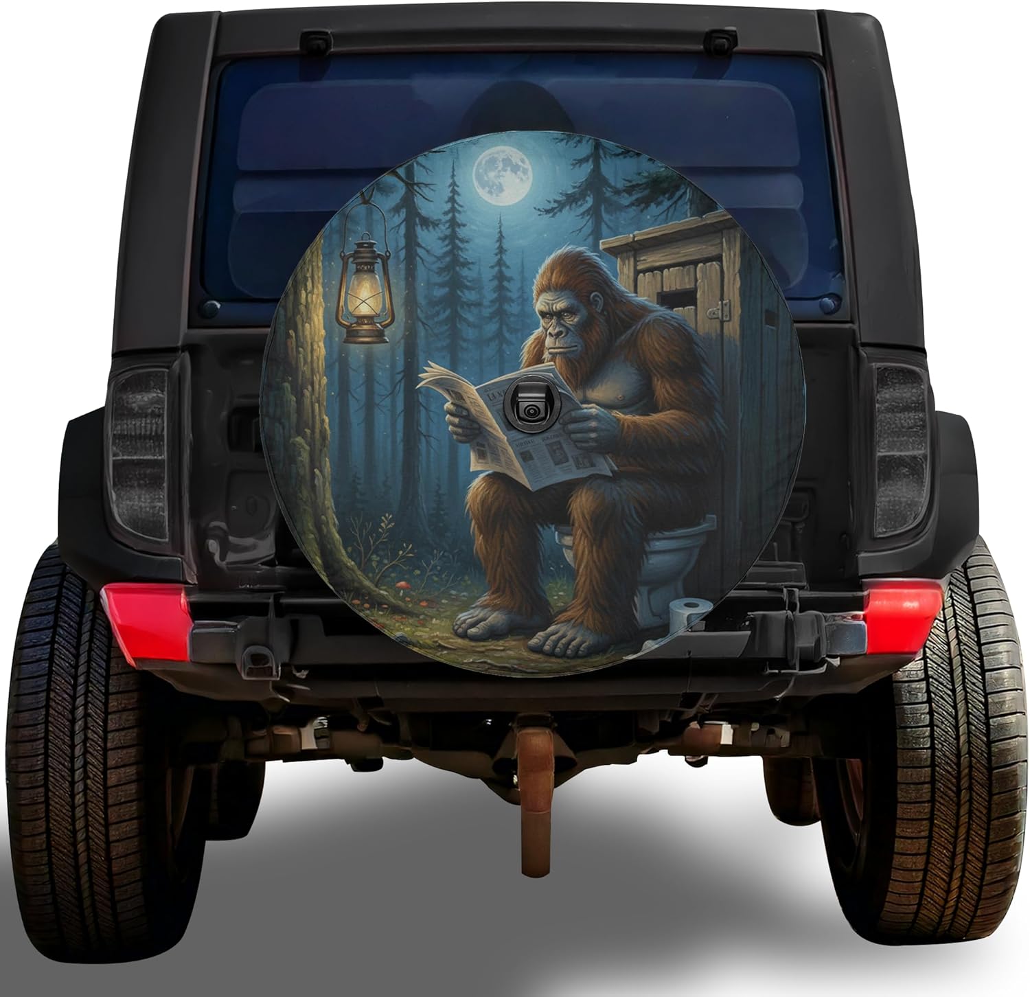 ThuhaTree Store Funny Bigfoot Sasquatch Spare Tire Cover with/Without Backup Camera Hole – Bigfoot Theme Spare Tire Cover