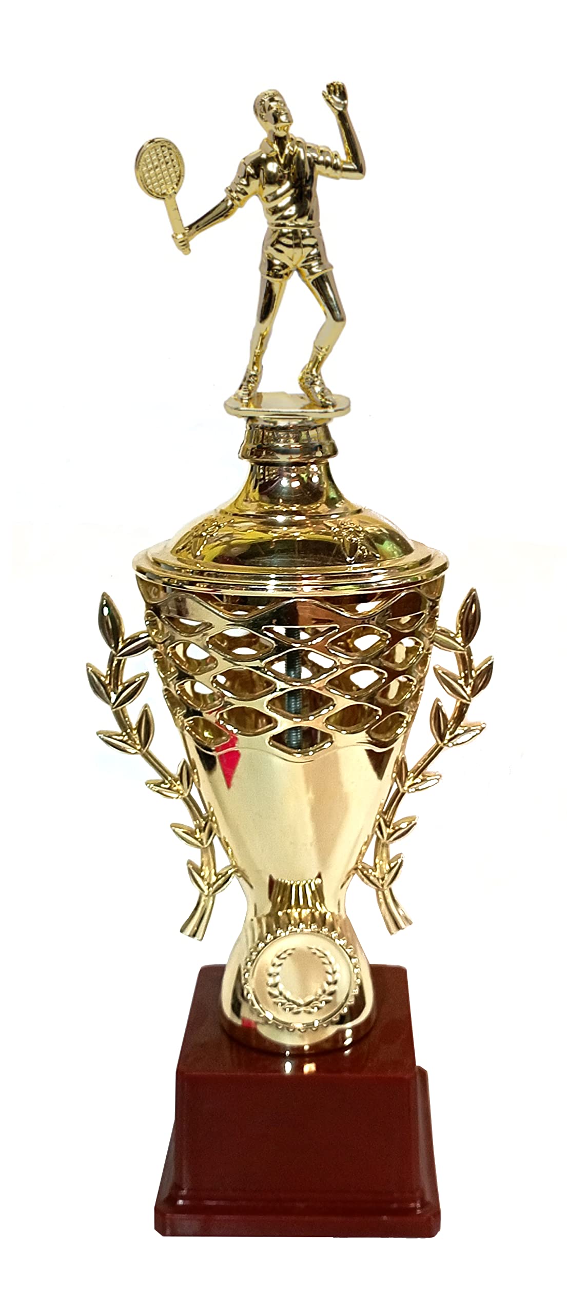 Be Win Select Your Sports Statue On This Fiber Trophy for Sports Events, Functions, Tournaments & Competitions Size Approximate 15" Inches (Badminton Player Statue Trophy)