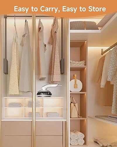 Miniatura 9 de J&J EASIER, FASTER Plancha de viaje con vaporizador para ropa, 1100 W, flujo de vapor de 0.71 ozmin, tanque grande de 4.1 fl oz, calentamiento