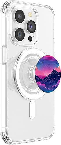 Miniatura 3 de Colorful Vaporwave Landscape Synthwave PopSockets MagSafe PopGrip for iPhone