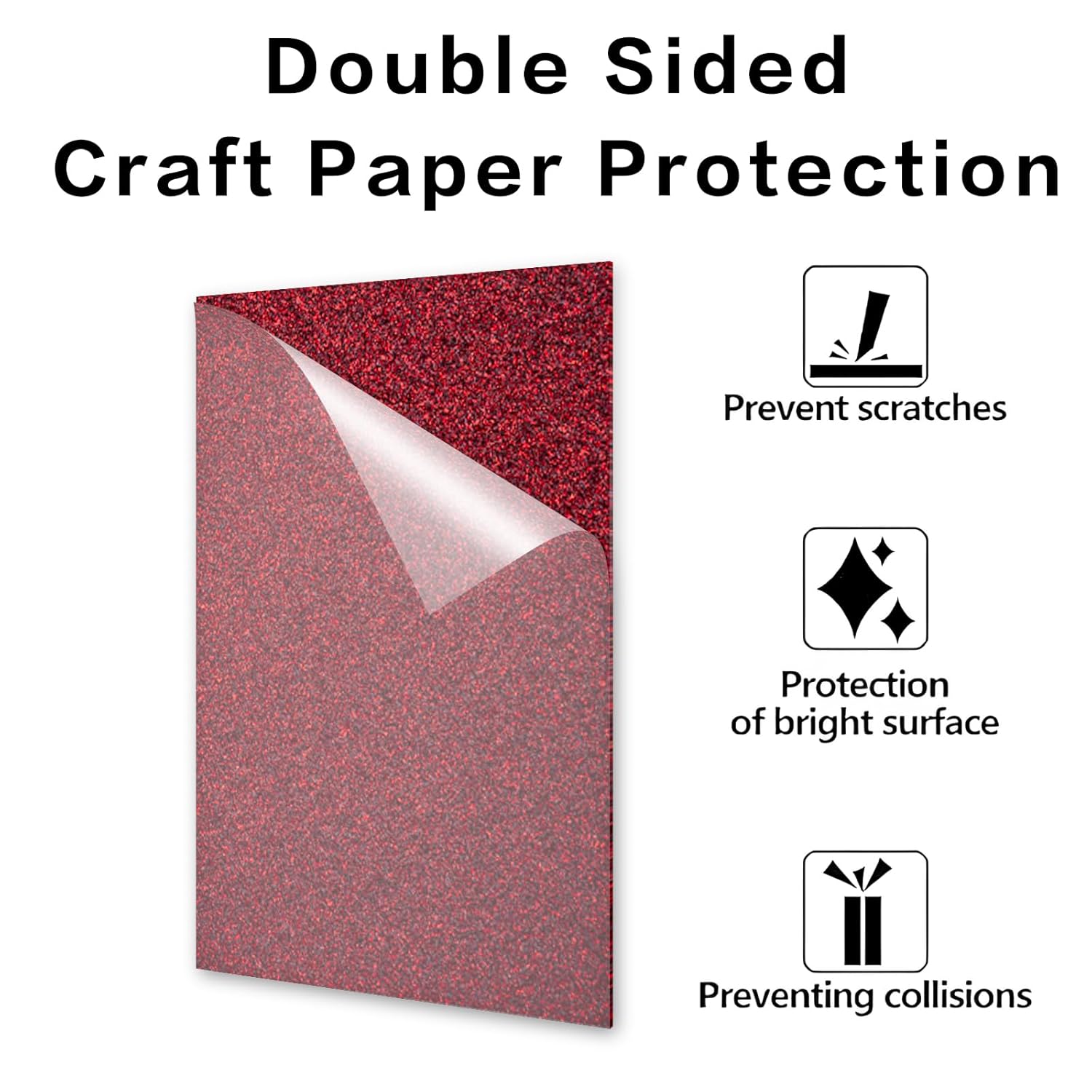 Glitter Acrylic Sheets - 1/8 Inch Thick Both-Side Glossy Panel for Laser Cutting, Sawing, Engraving, Colored Plastic Panel Sheet for DIY Projects, Decoration, Art Crafts (3, Red, 8x12inch)