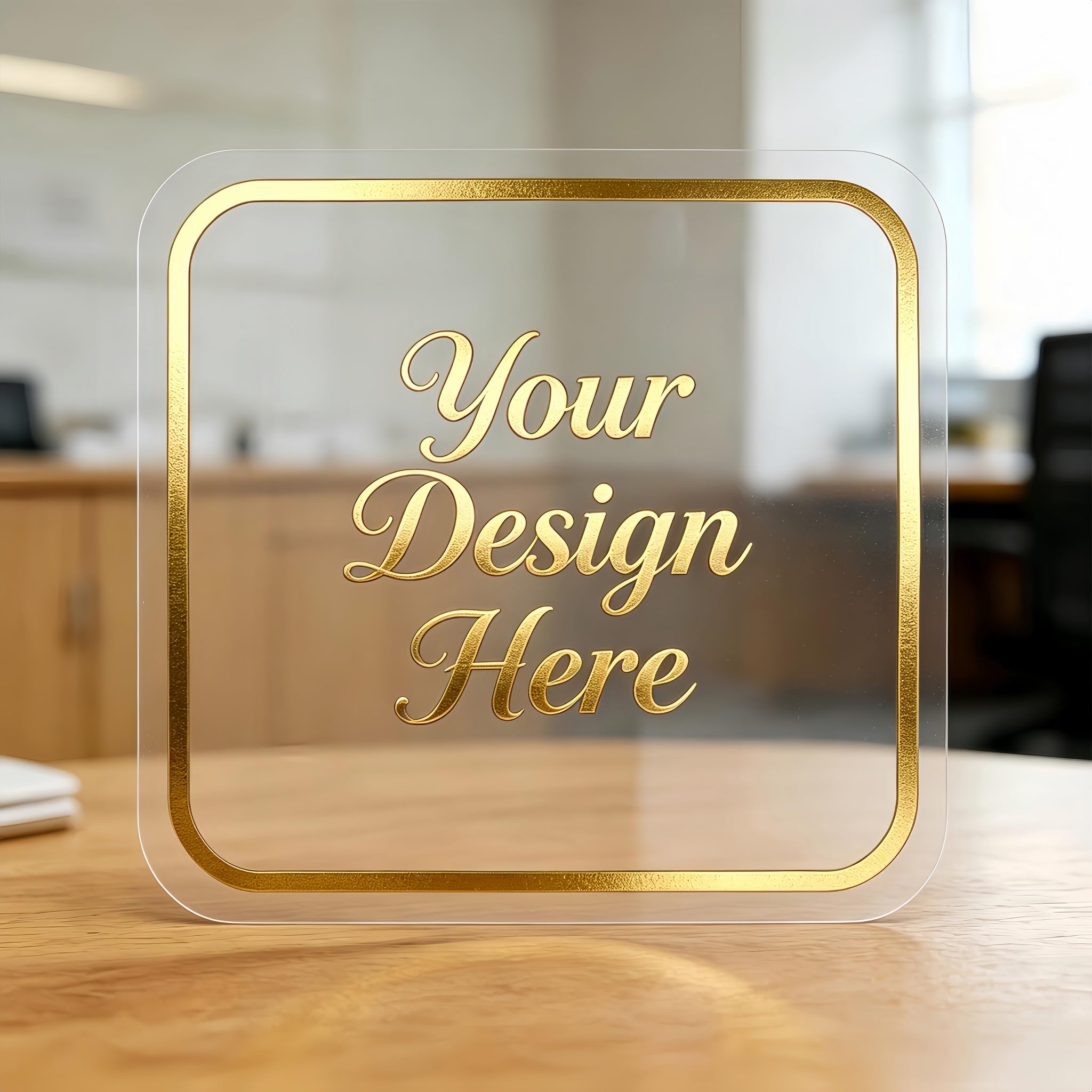 Personalized Gold Foil Stickers – Clear Waterproof Labels for DIY, Wedding, Birthday, Address – Custom Stickers for Bottles, Jars, Bags