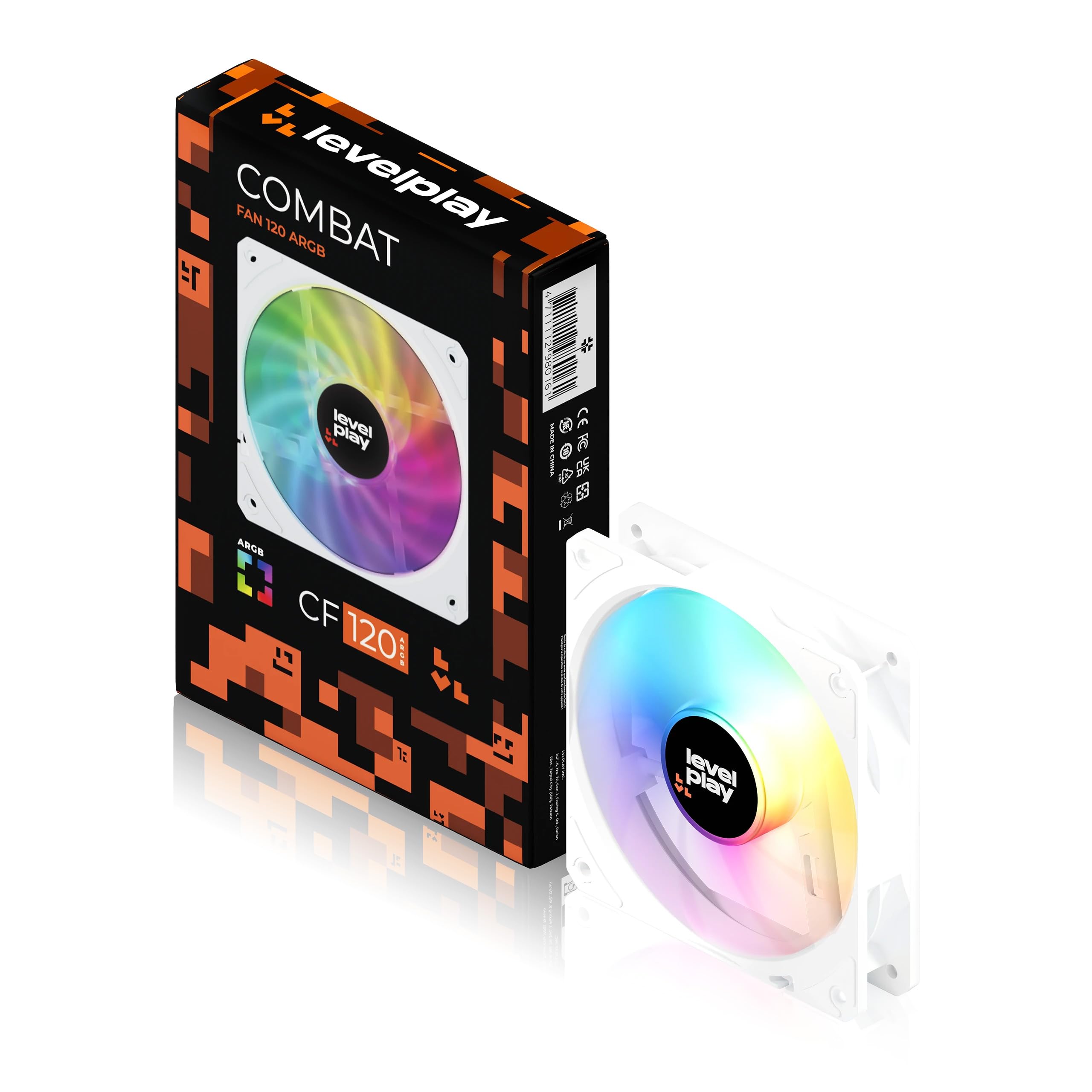 Levelplay Combat CA4 Luftkühler – TDP 200 W, 4 Direktkontakt Heatpipes, Kompakter Kühlkörper, 120 Mm ARGB Gen 2 CF120 Lüfter (PWM), Push Pull Aufrüstbar, AMD  Und Intel CPU Sockel Kompatibel – Schwarz