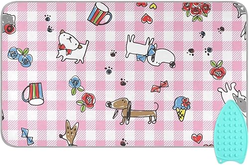 Miniatura 22 de Alfombrilla de planchar portátil para planchar, manta de planchar para mesa, resistente al calor, doble cara, para viajes, grande, 47.2 x 27.6