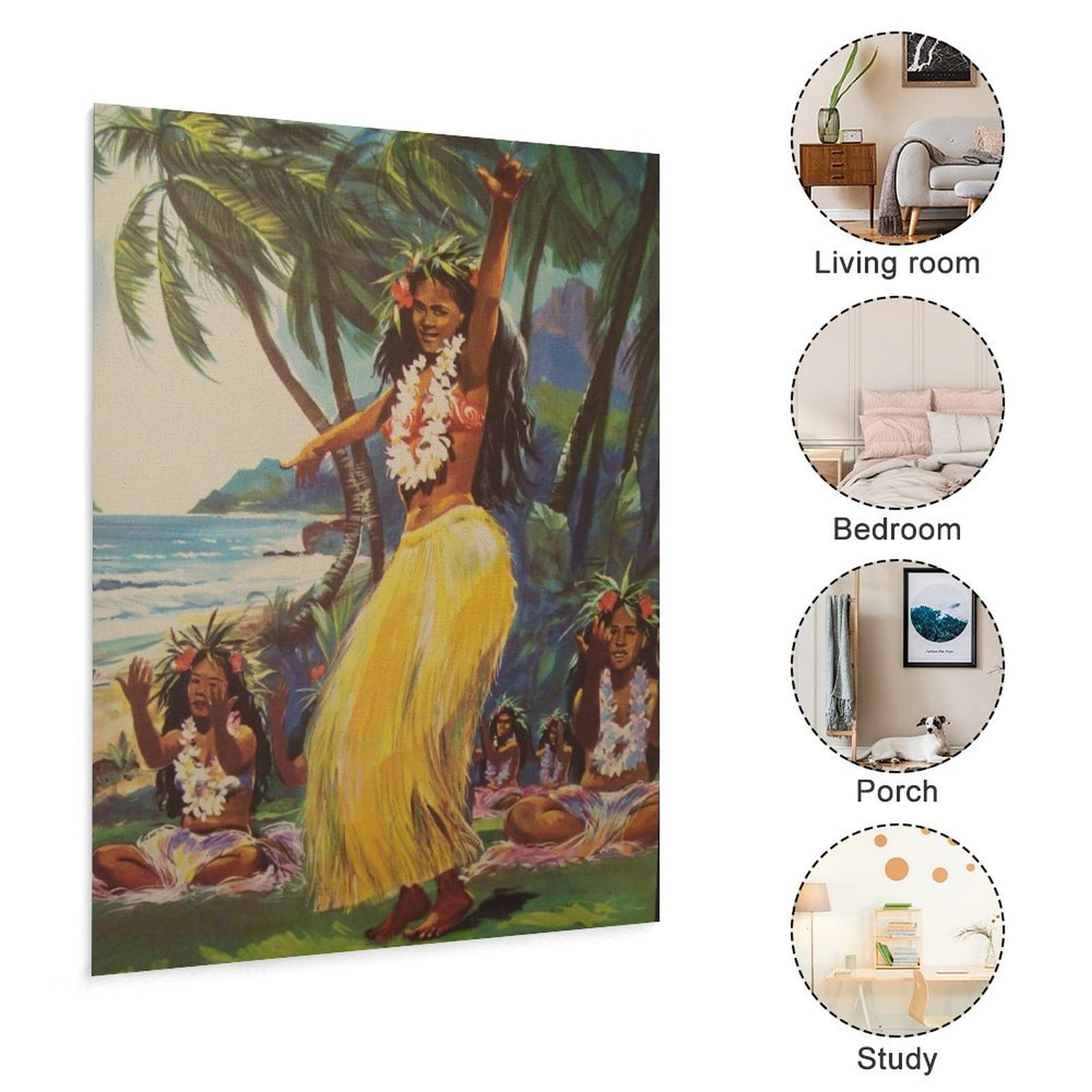 Sexy Hula Girl Wall Art Hawaiian Girl Wall Art Tropical Travel