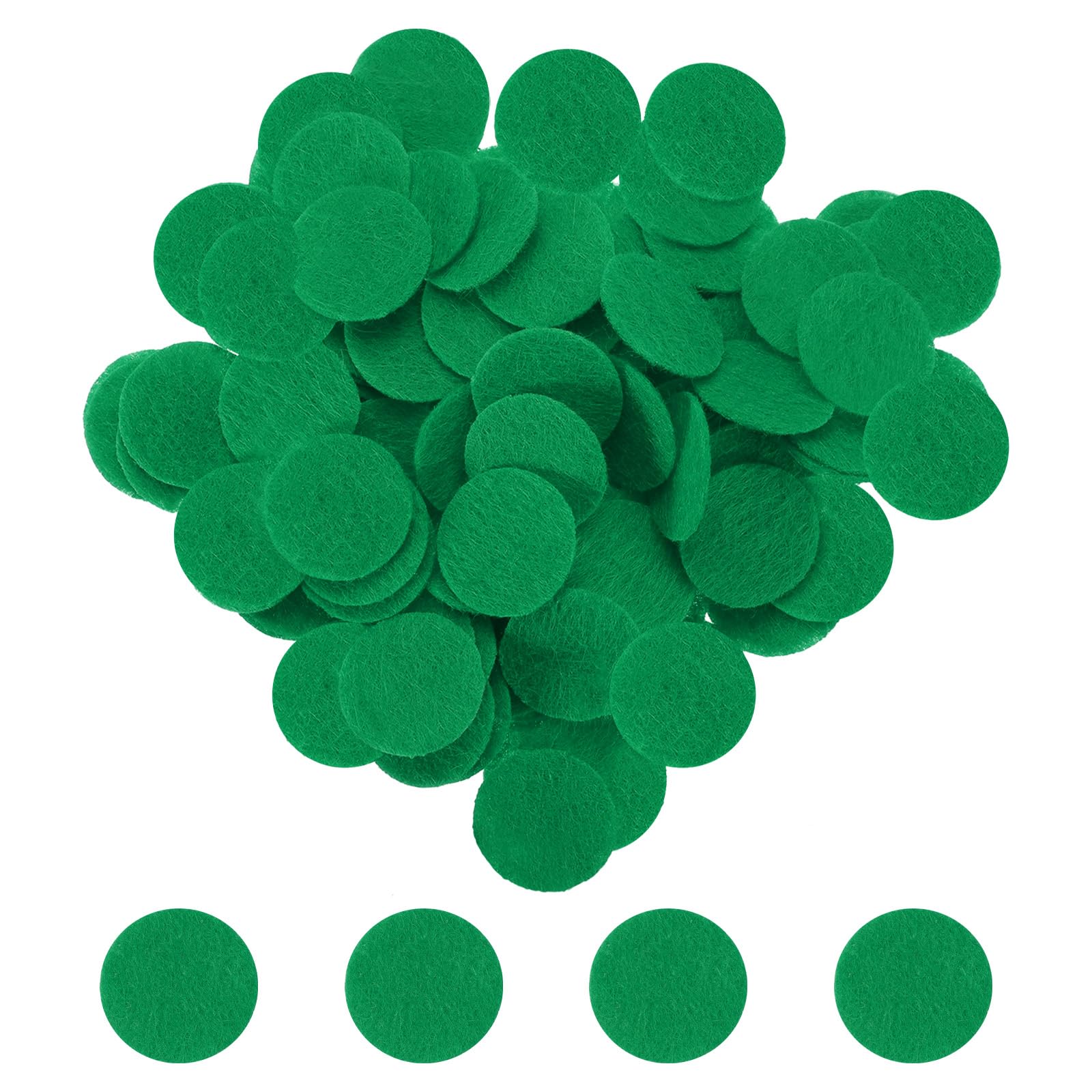 Sourcing Map 500pcs Green Non-Woven Felt Circles, 30mm 1-1/4" Pre Cut Craft Pads for DIY Sewing Handcraft Projects — image 1