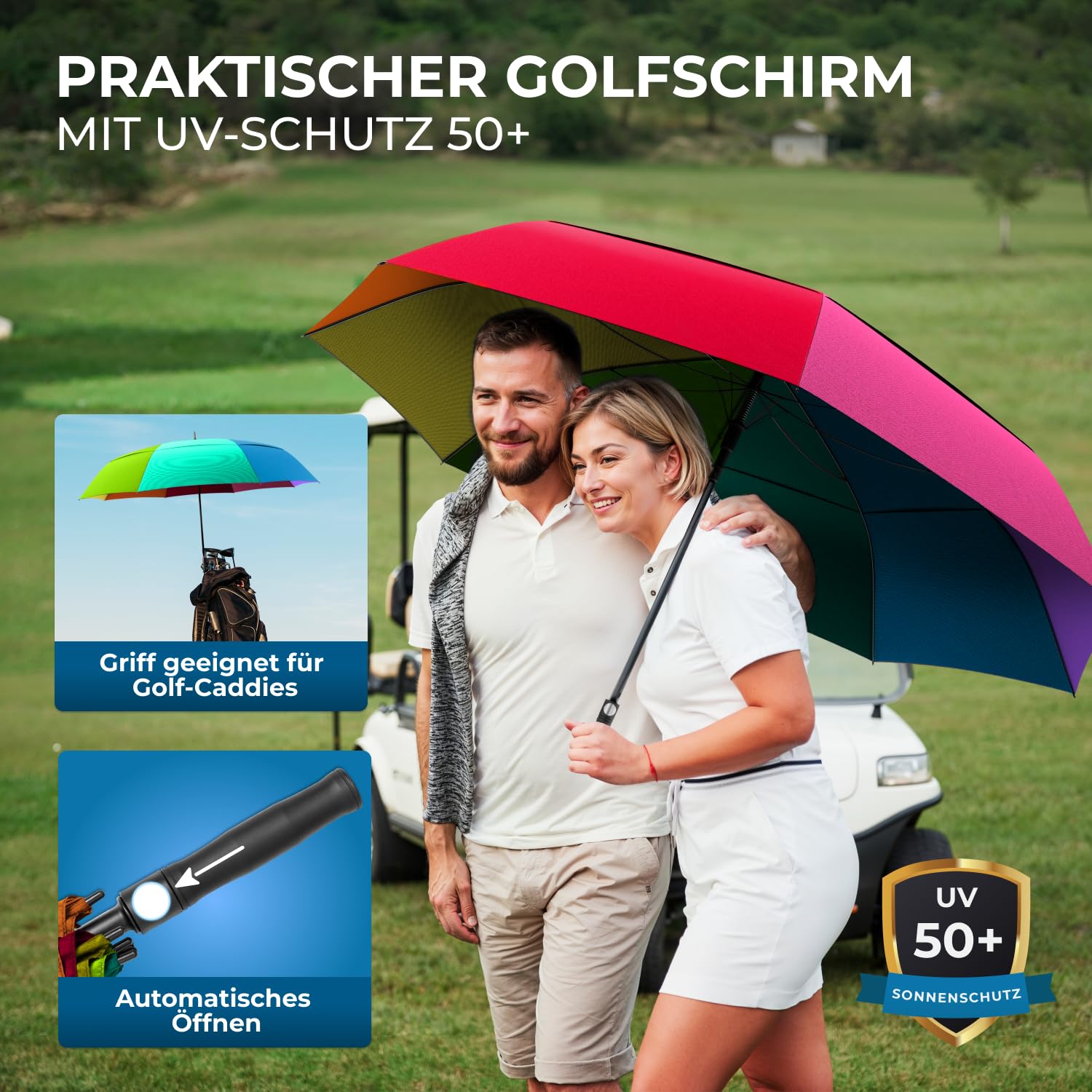 STYNGARD XXL Regenschirm Groß Sturmfest [Ø 130/140 cm] - Golfschirm mit Doppelbespannung für maximalen Wind- und Regenschutz Modell - Regenschirm für 2 Personen - BELFAST