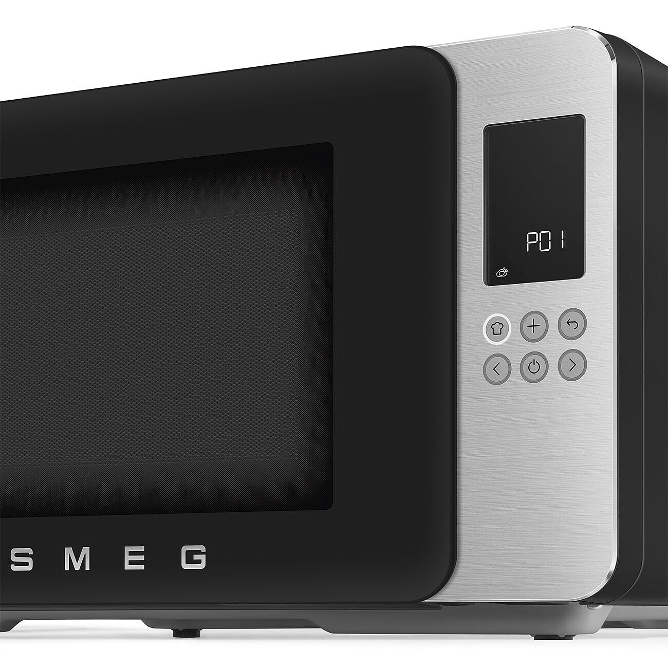 Smeg, Four à Micro-ondes avec Grill MOC01BLMEU, 4 Fonctions et 18 Programmes Automatiques, Technologie Inverter, Système de Fermeture Soft Close, Accessoire Grille Inclus, 1900 W, Noir Mat