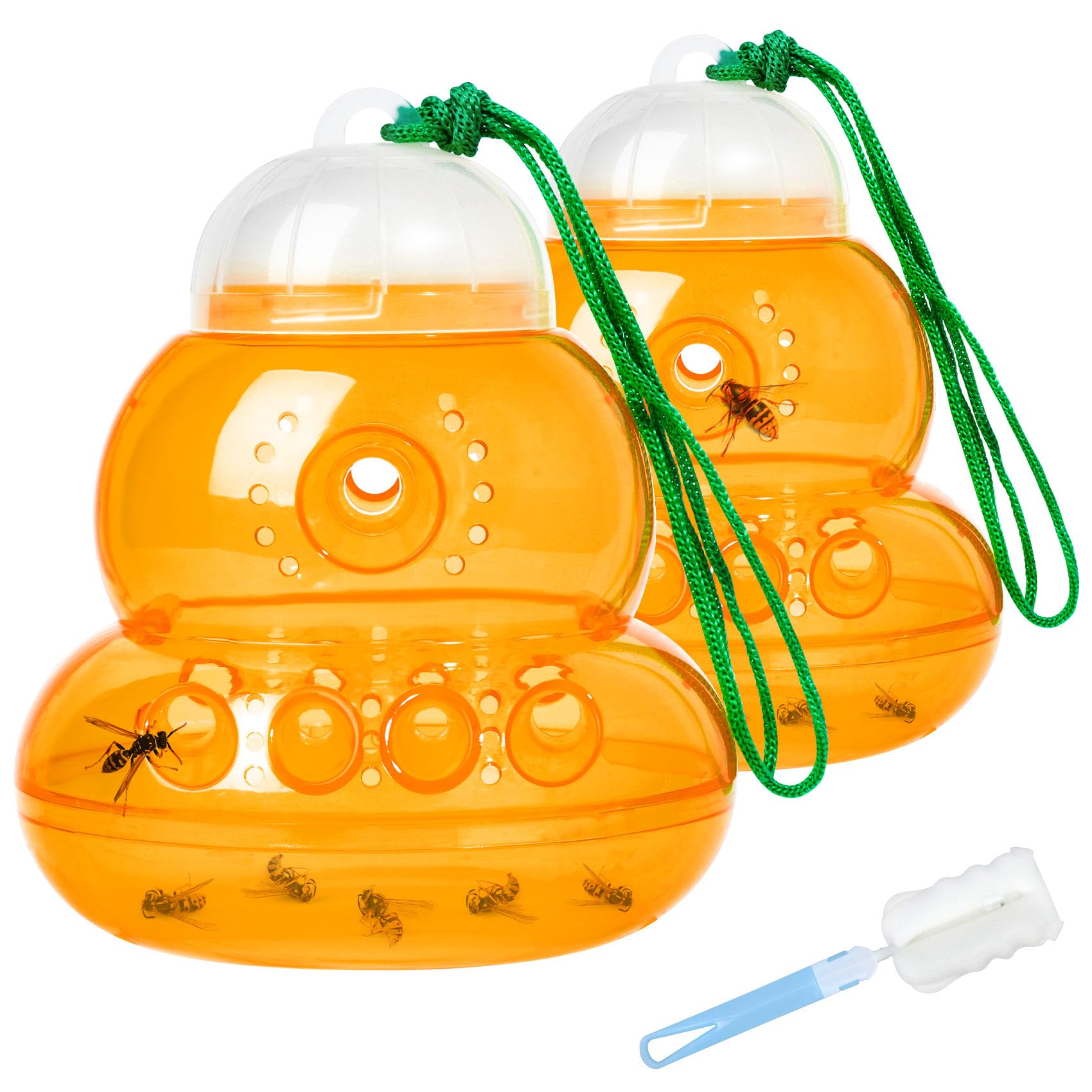 2 Pack Reusable Wasp Traps Outdoor Hanging Yellow Jacket Trap Carpenter Bee Traps for Outside Hornet Trap Wasps Catcher fo...