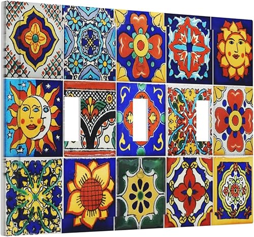 Miniatura 128 de Placa Cubierta de Interruptor de Luz de Palanca Individual con Diseño de Flor Botánica en Tablero de Madera Rústico Estilo Granja - Placa de Pared