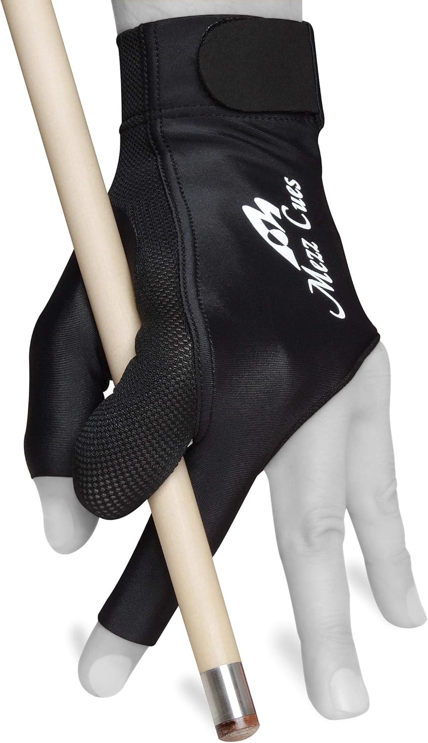 MEZZ Premium Billiard Glove - Fits Either Hand (Small/Medium, Black)