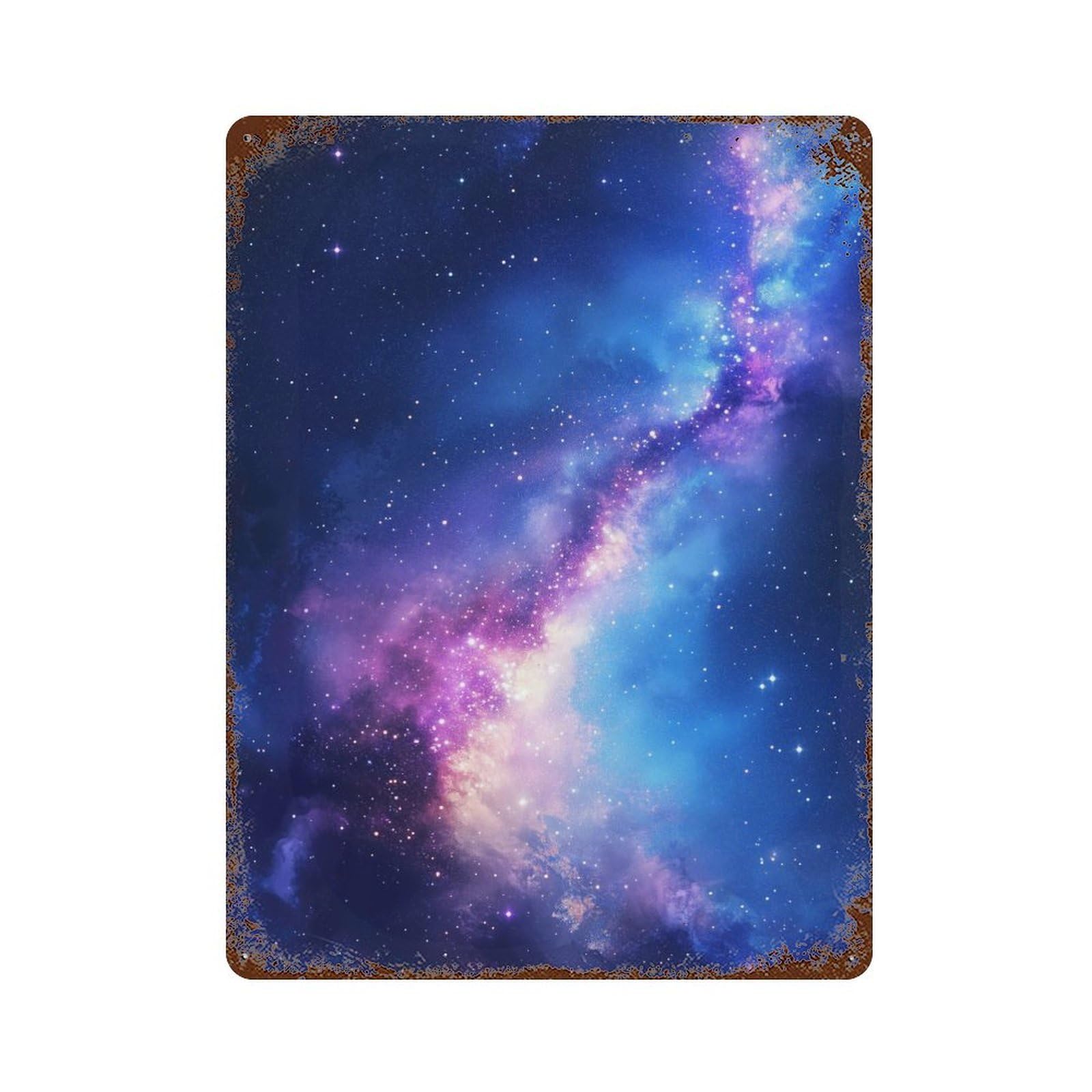 Milky Way Radiance Rusty Metal Tin Sign 15.7"x11.8", Ideal for Pub, Kitchen And Man Cave Decor