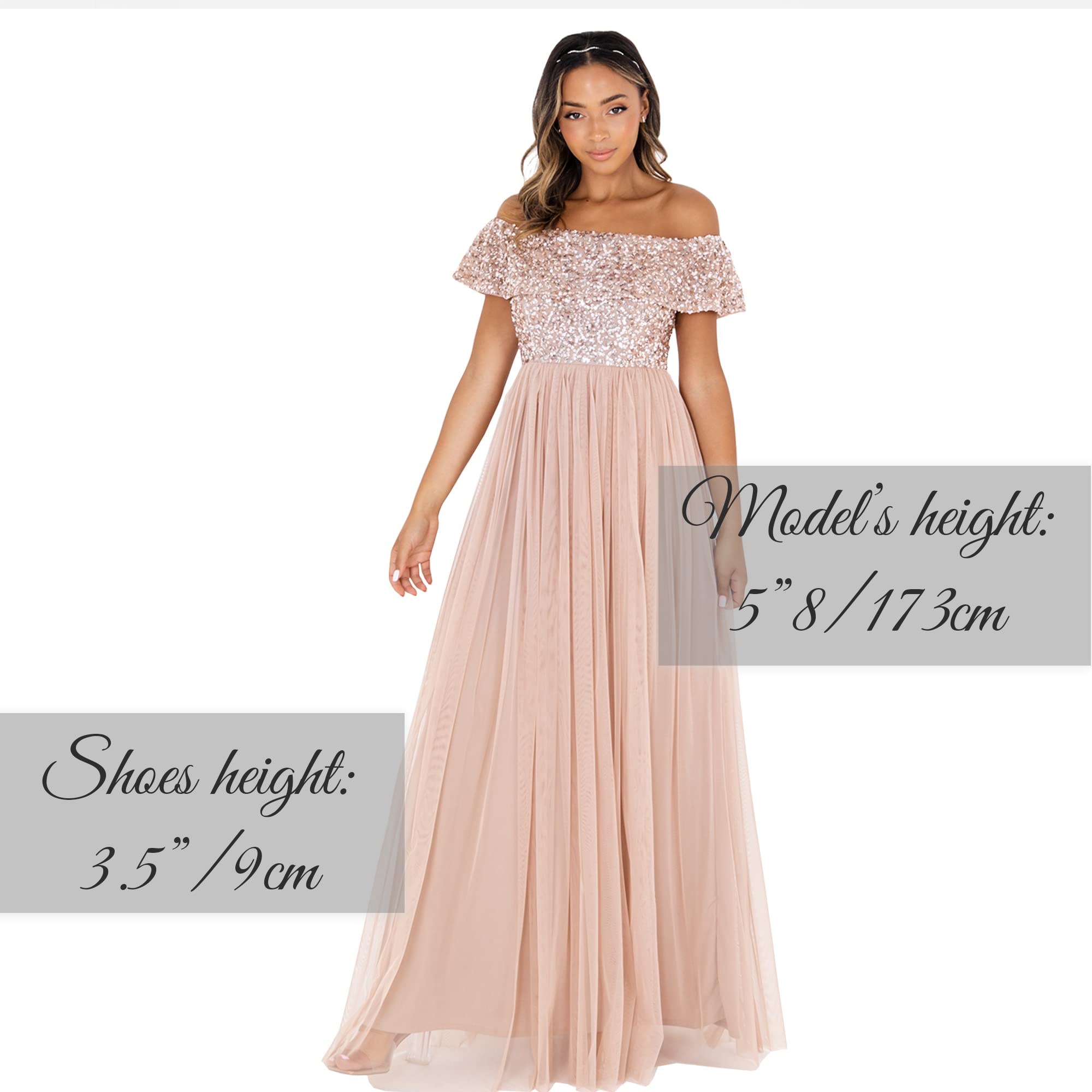 Maya Deluxe Maxi Abito Maya Bardot Vestito per Damigella d’Onore Donna (Pacco da 1)