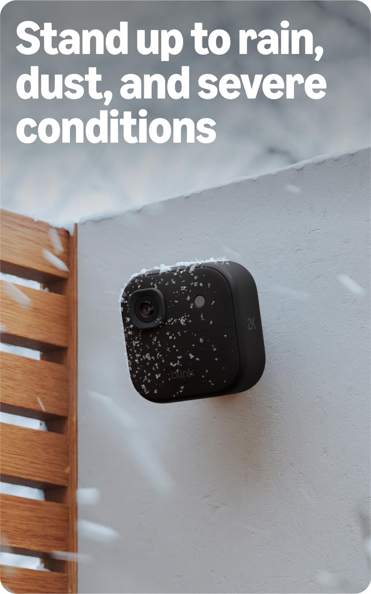 Blink Outdoor 2K+ (newest model) — Wireless smart security camera, 2K video resolution, color night vision, enhanced audio, two-year battery. Sync Module Core included — 3 camera system (Black)