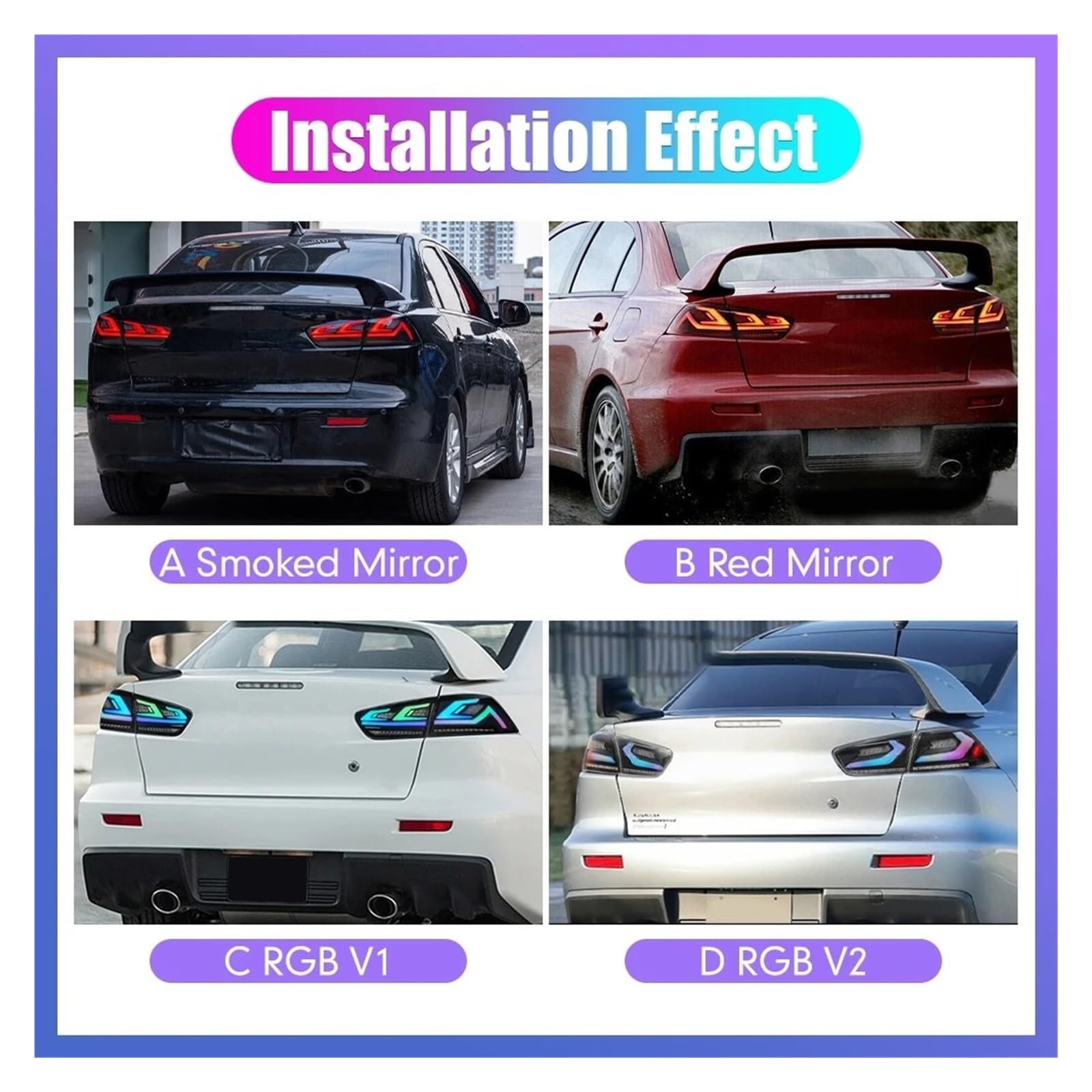 Faro Fanale Posteriore Per Mitsubishi Per Lancer Per EVO-X 2008-2018 Dinamica LED Luce Di Segnale Freno Coda Auto Parti Tuning 2PCs Montaggio