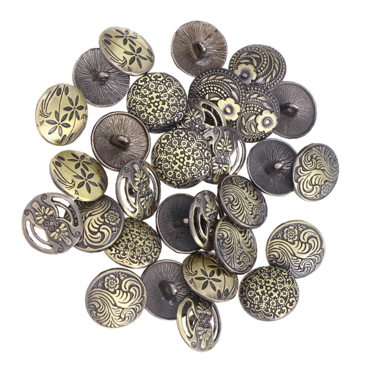 Boutons ronds en alliage de zinc 17mm résistants et serrés pour vêtements