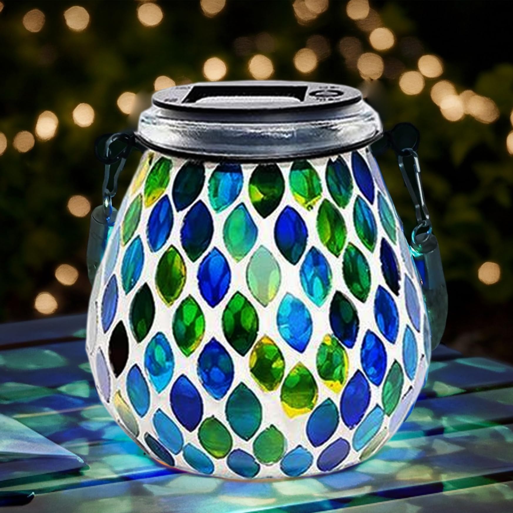 Lanterne solaire en mosaïque étanche IP44 contre la pluie du jardin