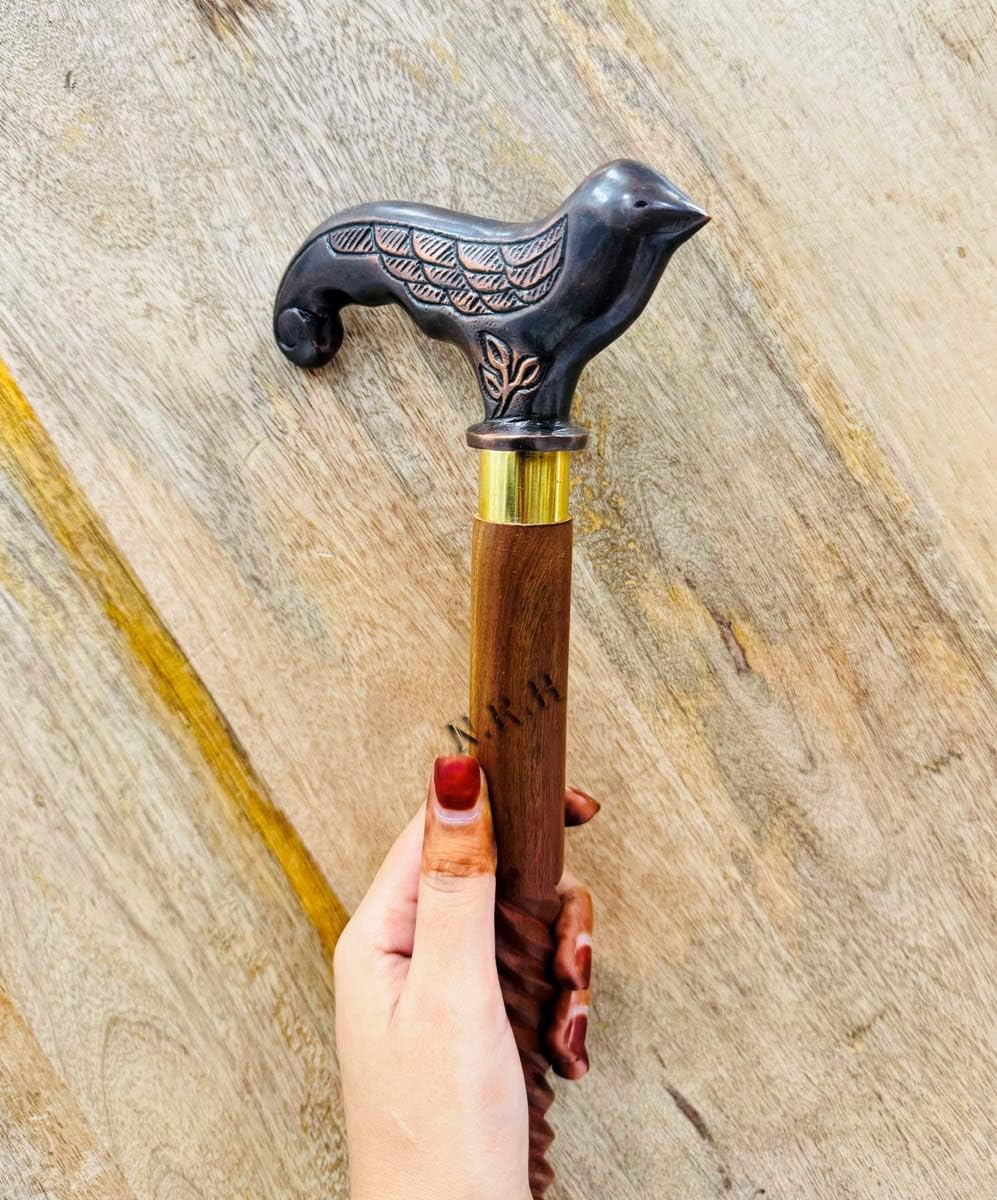 Bastón de madera tallado en madera para mujer y mujer, diseño de moda, elegante y bonito