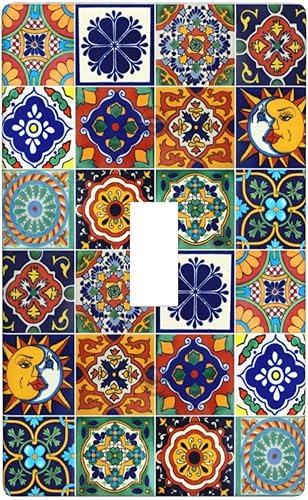 Talavera Azulejos mexicanos placas de pared de una sola banda para decorar tomas de corriente para placa de interruptor placa decorativa de pared 45