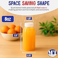 Vista 3 de 8 Oz. Empty Clear PET botellas plásticas de jugo con tapa por MT Products - Set de 12 botellas y 12 tapas
