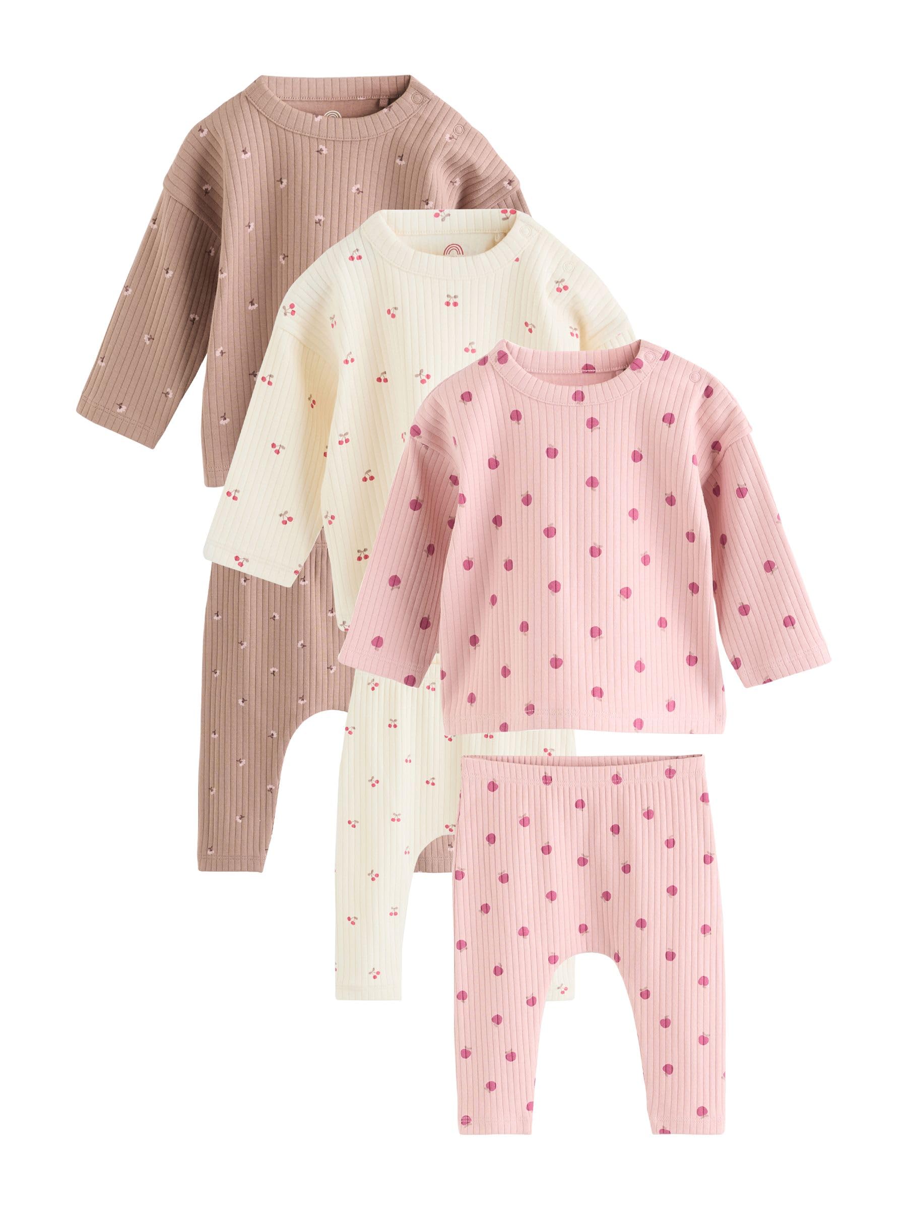 NEXT Bambina Confezione da 6 completi con top a maniche lunghe e leggings