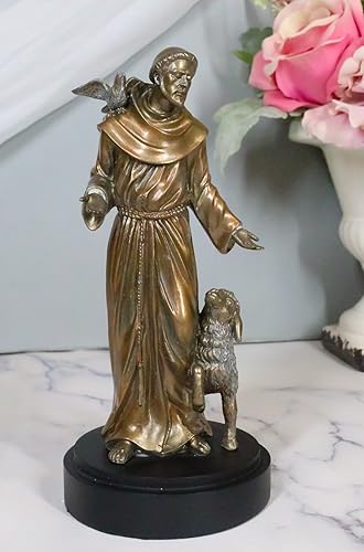 Miniatura 7 de Ebros Gift Figura de San Francisco de Asís Santo Católico de 7.5 pulgadas de alto, monje dedicado patrón de animales y medio ambiente, escultura