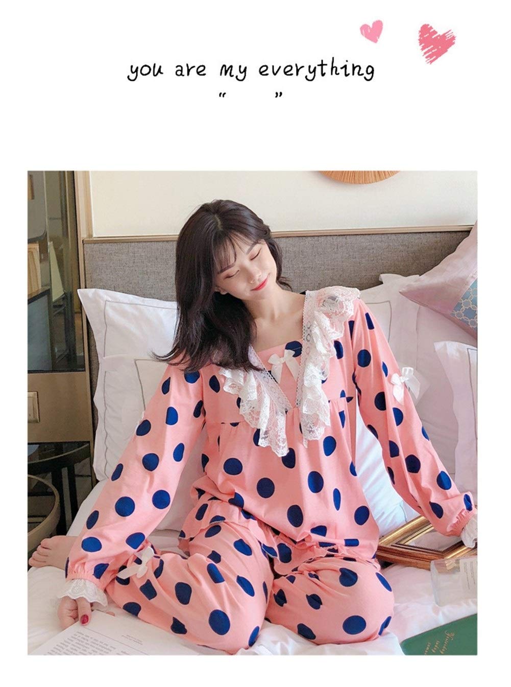 Amazon.co.jp: 春の女性のパジャマズパンパンズビネット2個の