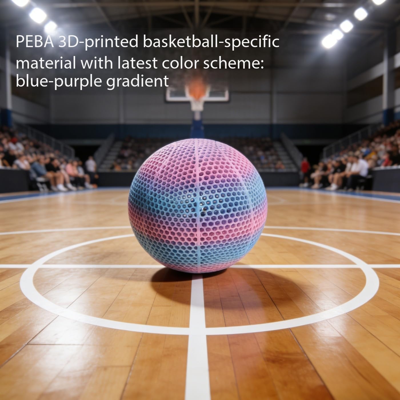 3D Printed Basketball Size 7 - High Bounce Quiet Indoor/Outdoor Ball, Double-Layer Thick PLA Design - Perfect for Family Gatherings, Backyard Fun, Gym & Practice