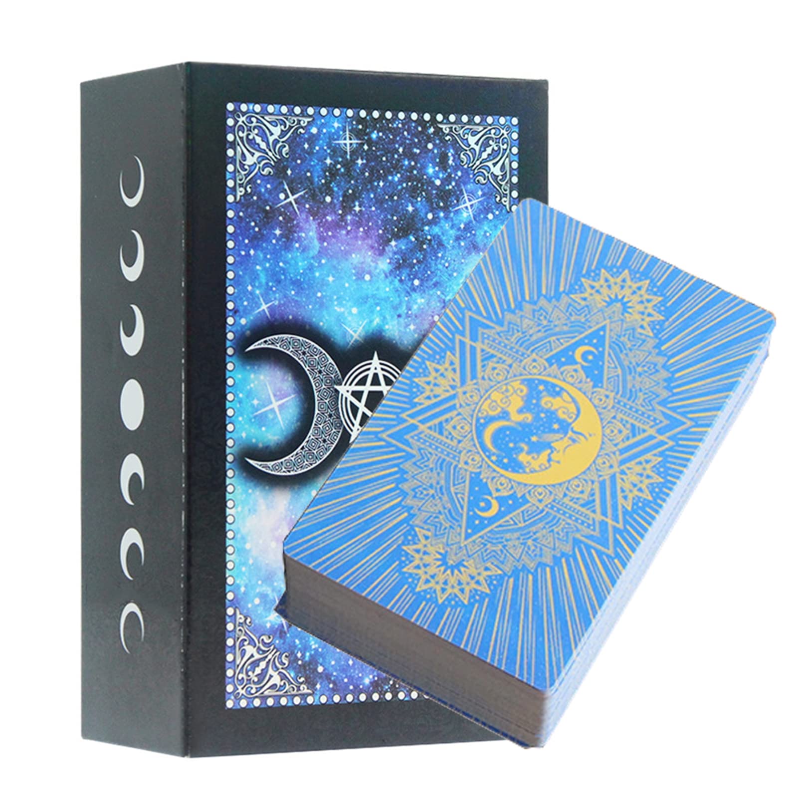 Jeu de cartes de tarot for débutants, jeu de cartes de tarot, cartes de tarot avec guide for débutants, imperméable en PVC holographique 78 jeux de tarot classiques, jeu de divination, outil de divina