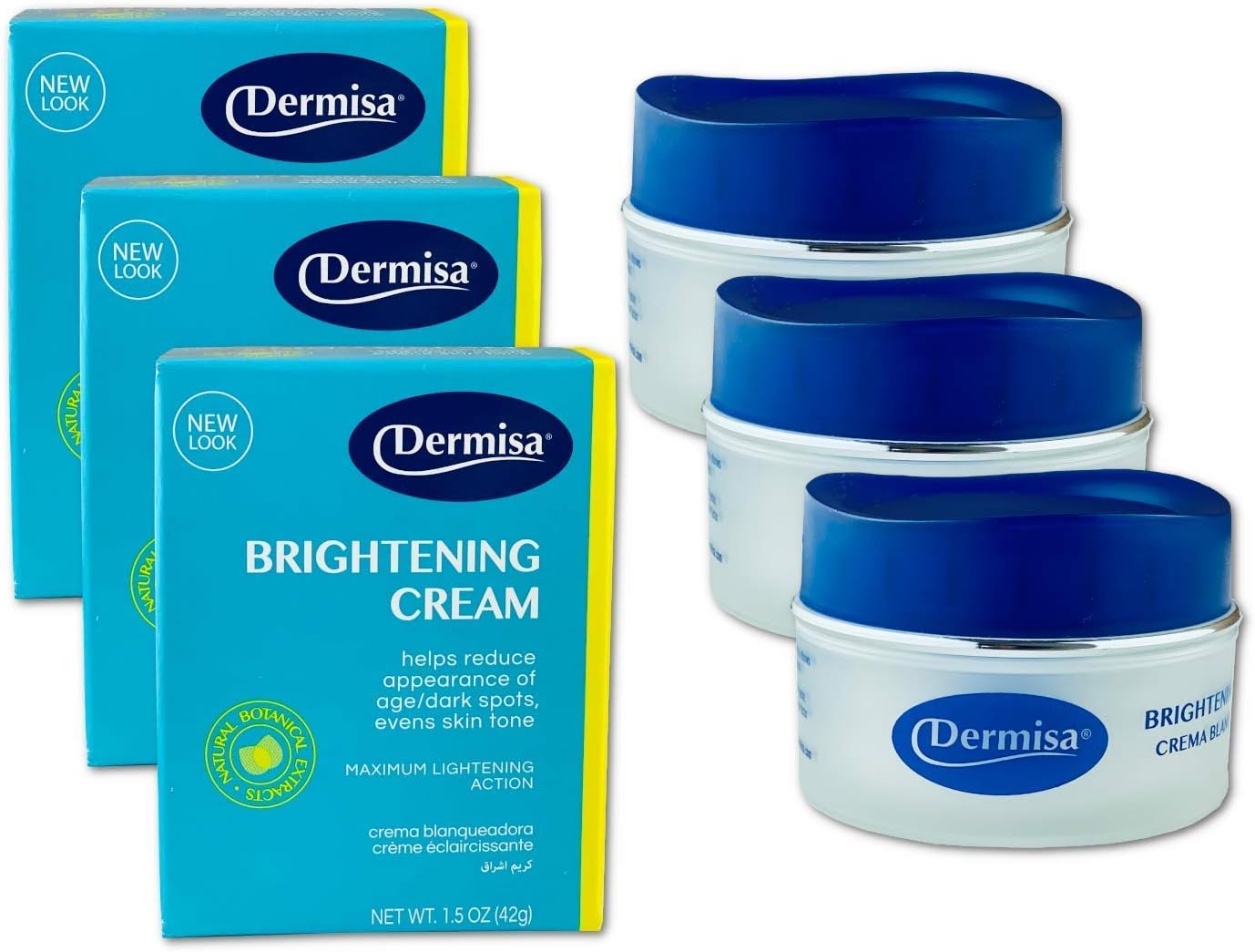 Dermisa Cream with 4 Natural Botanical Extracts | Contains Kojic Acid, Licorice Extract, Arbutin and Indian Gooseberry (AMLA) | 1.5 OZ | Pack of 3