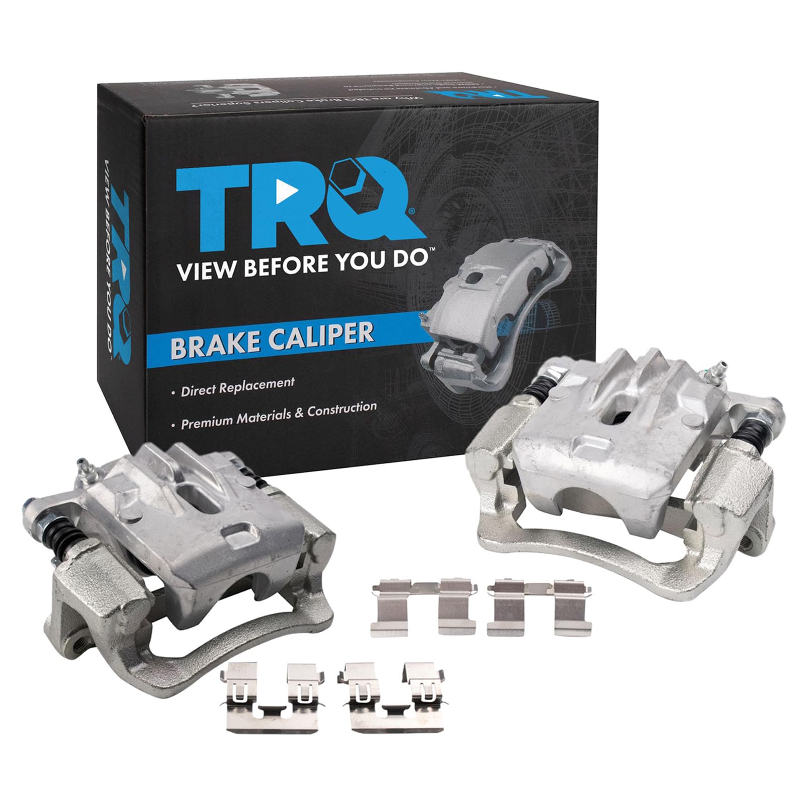 TRQ Rear Driver and Passenger Side Brake Caliper Set 2 Piece Caliper