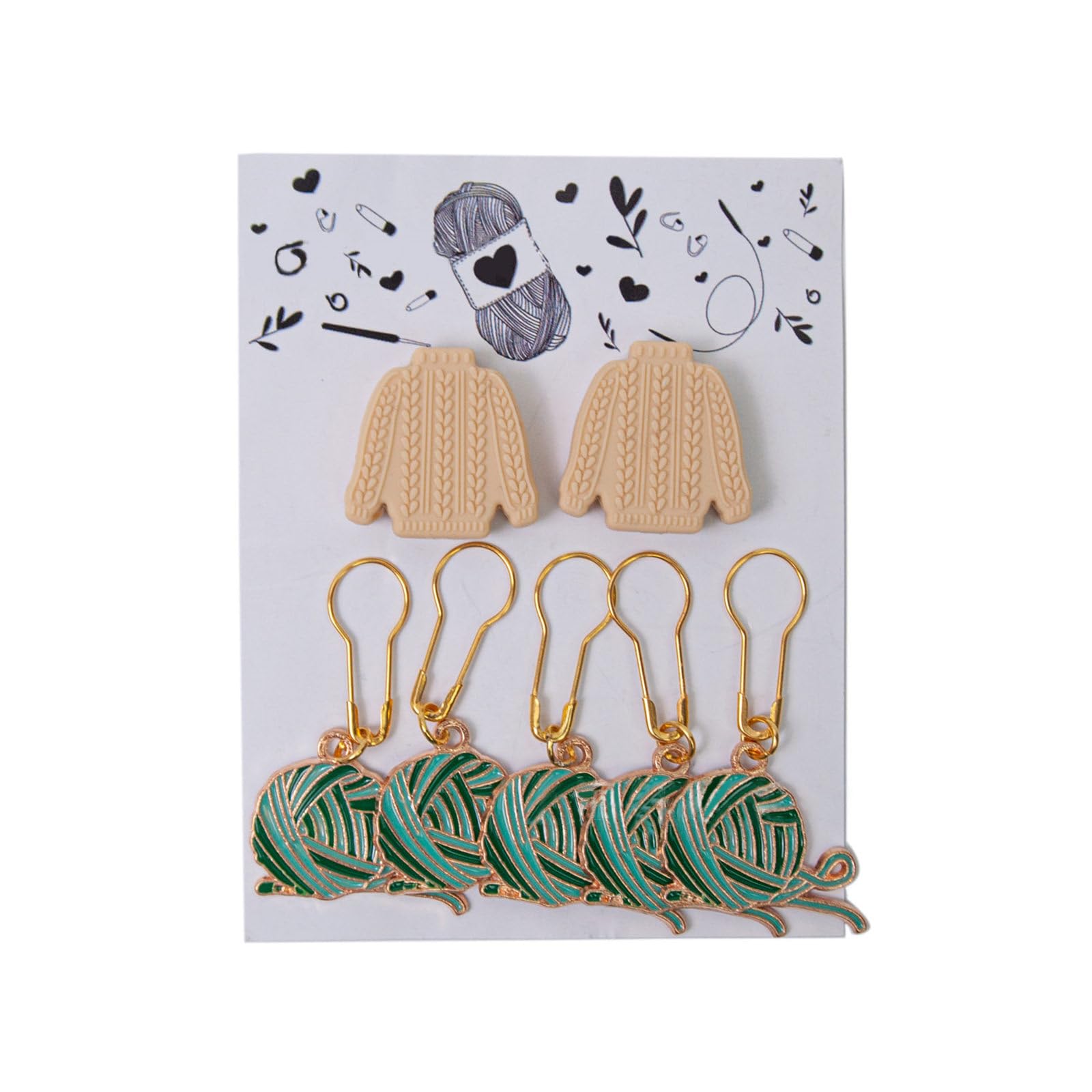 Msioytog Stitching Marker Charm Knitting Needle Tip Stoppers, Crochet Stitching Marker Charm for Knitting Weaving Jewelry Making Detachable