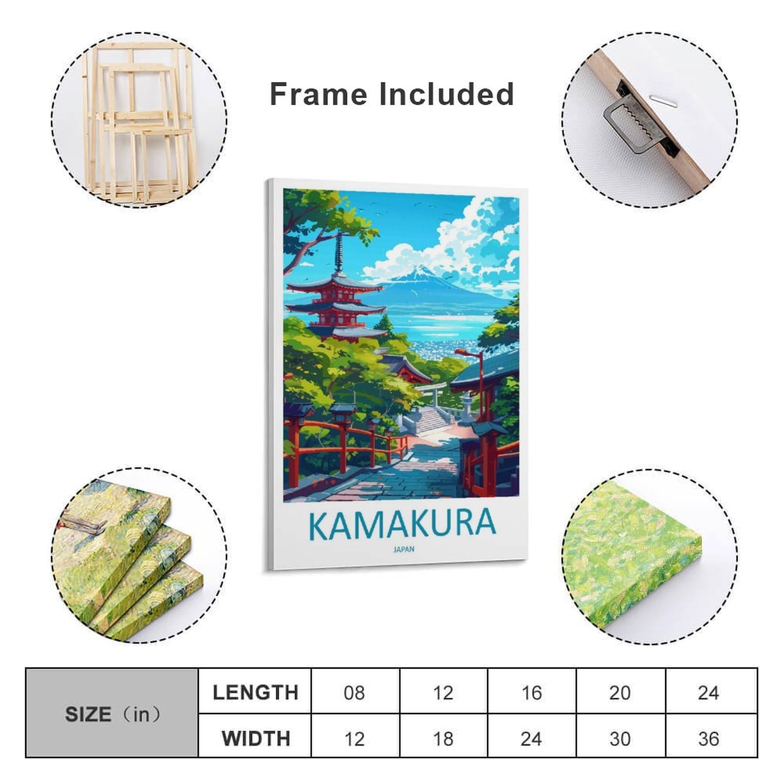 Amazon.com: ZJLAMZ Kamakura Japan Travel Poster Canvas Poster Wall